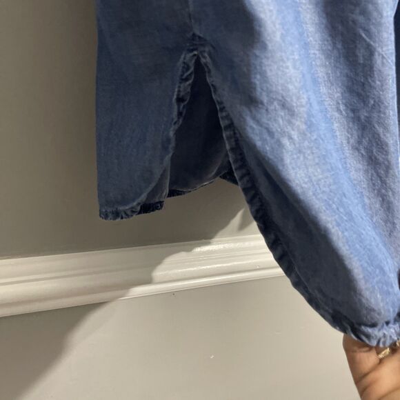 Time & True Women’s M Blue Chambray Long Sleeve Midi Dress Casual - Picture 12 of 16